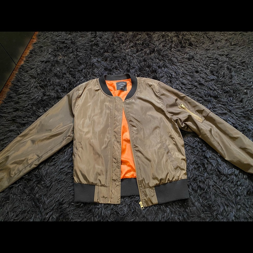 Love Tree Army Green Zip Up